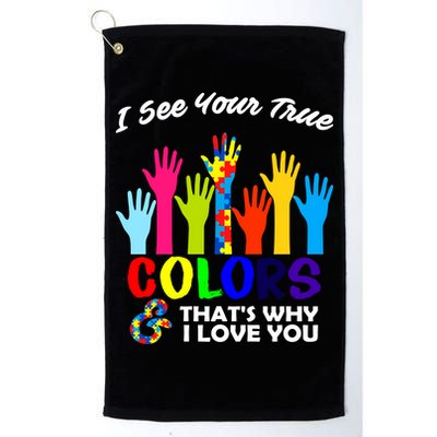 Autism Hand Of Puzzles See Your True Colors Golf Towel
