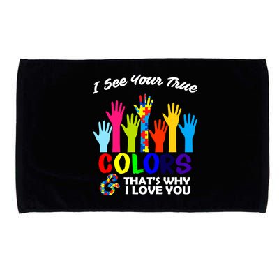 Autism Hand Of Puzzles See Your True Colors Microfiber Hand Towel