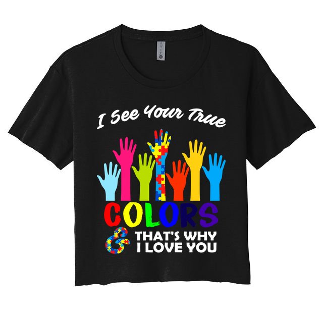 Autism Hand Of Puzzles See Your True Colors Crop Top