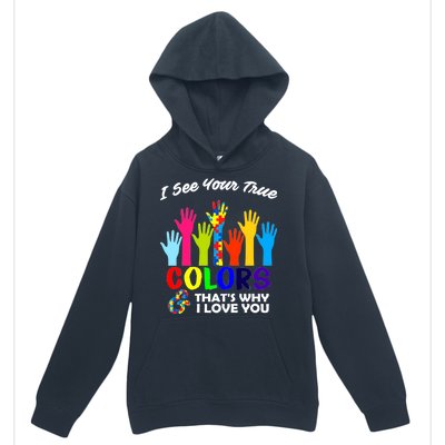 Autism Hand Of Puzzles See Your True Colors Urban Pullover Hoodie