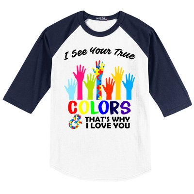 Autism Hand Of Puzzles See Your True Colors Baseball Sleeve Shirt