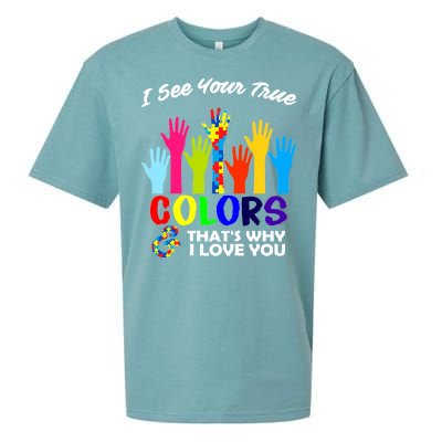 Autism Hand Of Puzzles See Your True Colors Sueded Cloud Jersey T-Shirt