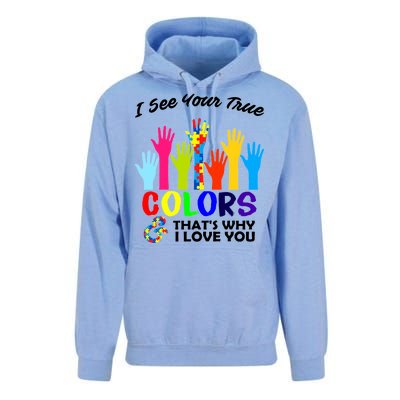 Autism Hand Of Puzzles See Your True Colors Unisex Surf Hoodie