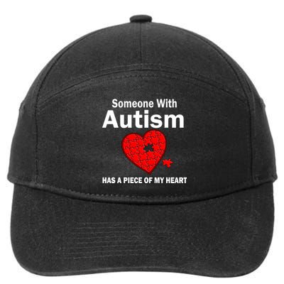 Autism Has A Piece Of My Heart 7-Panel Snapback Hat
