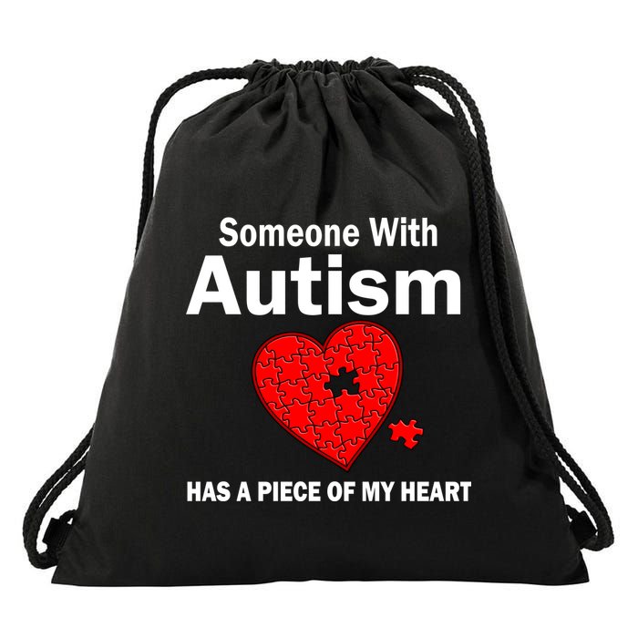 Autism Has A Piece Of My Heart Drawstring Bag