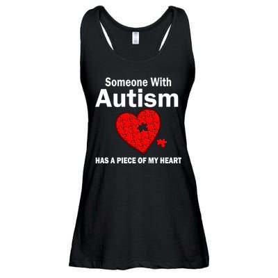 Autism Has A Piece Of My Heart Ladies Essential Flowy Tank