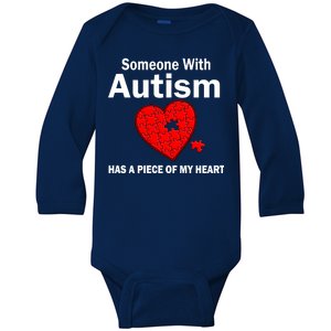 Autism Has A Piece Of My Heart Baby Long Sleeve Bodysuit