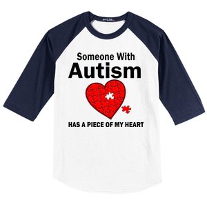 Autism Has A Piece Of My Heart Baseball Sleeve Shirt