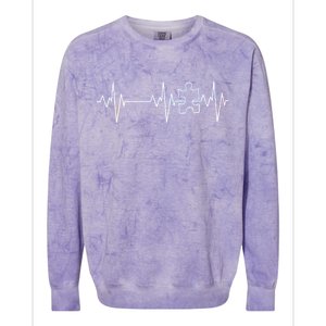 Autism Heartbeat Pulse Puzzle Colorblast Crewneck Sweatshirt