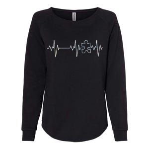 Autism Heartbeat Pulse Puzzle Womens California Wash Sweatshirt