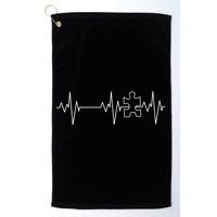 Autism Heartbeat Pulse Puzzle Golf Towel