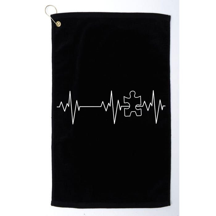Autism Heartbeat Pulse Puzzle Golf Towel