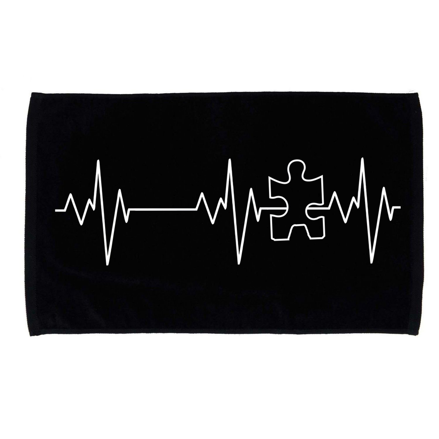 Autism Heartbeat Pulse Puzzle Microfiber Hand Towel