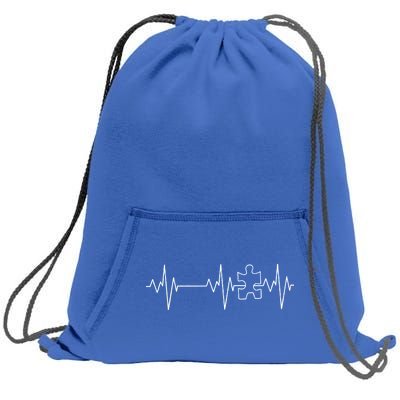 Autism Heartbeat Pulse Puzzle Sweatshirt Cinch Pack Bag