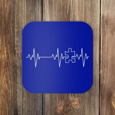 Autism Heartbeat Pulse Puzzle Coaster