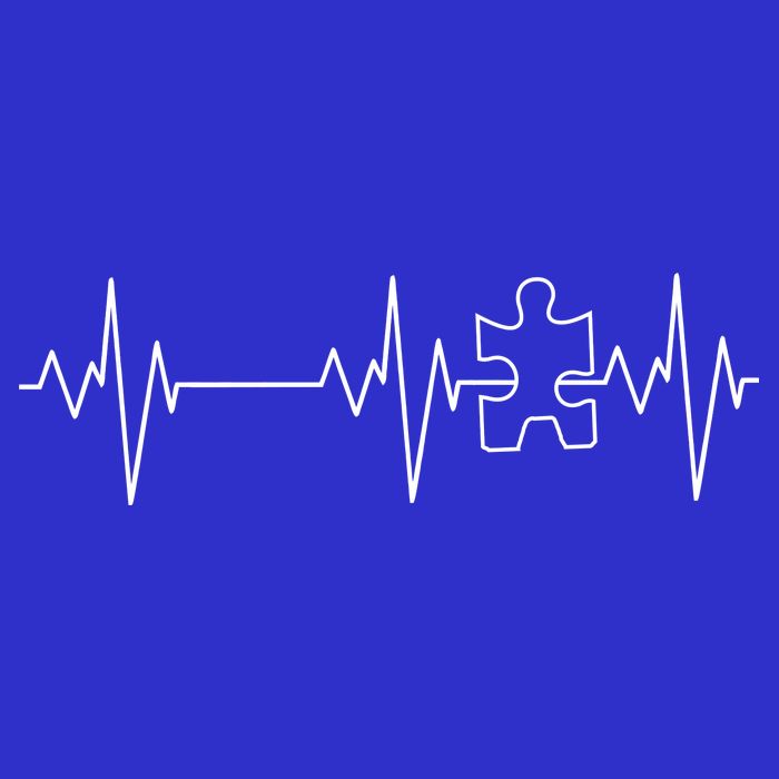 Autism Heartbeat Pulse Puzzle 16 in Basic Backpack