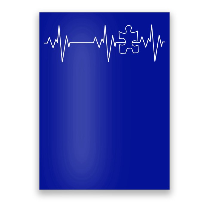 Autism Heartbeat Pulse Puzzle Poster