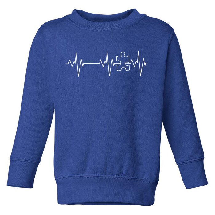 Autism Heartbeat Pulse Puzzle Toddler Sweatshirt