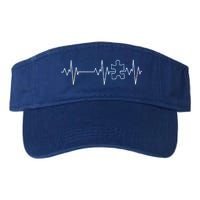 Autism Heartbeat Pulse Puzzle Valucap Bio-Washed Visor