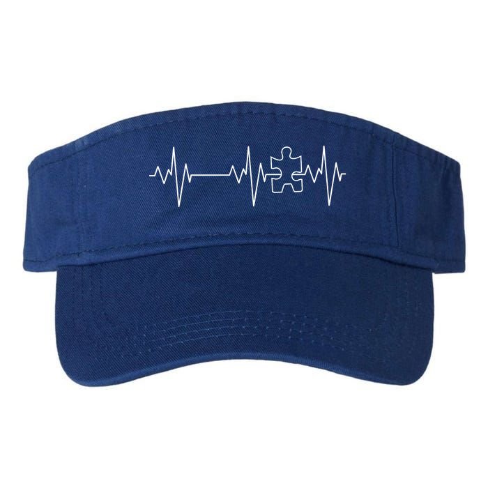 Autism Heartbeat Pulse Puzzle Valucap Bio-Washed Visor