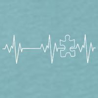 Autism Heartbeat Pulse Puzzle Sueded Cloud Jersey T-Shirt