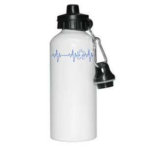 Autism Heartbeat Pulse Puzzle Aluminum Water Bottle 