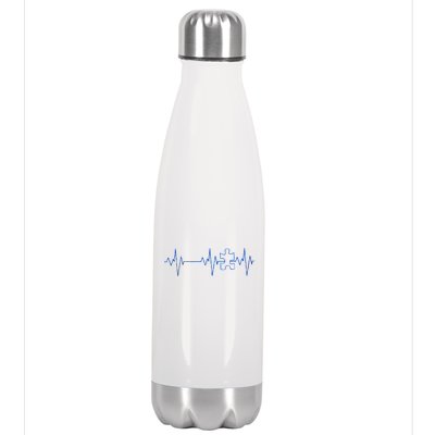 Autism Heartbeat Pulse Puzzle Stainless Steel Insulated Water Bottle