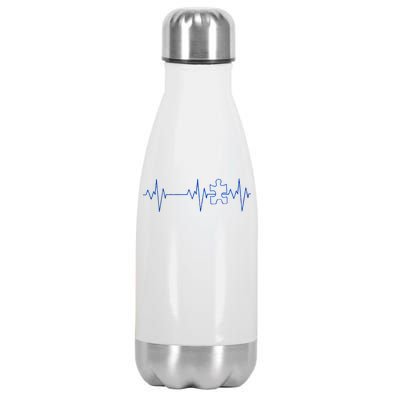 Autism Heartbeat Pulse Puzzle Stainless Steel Insulated Water Bottle