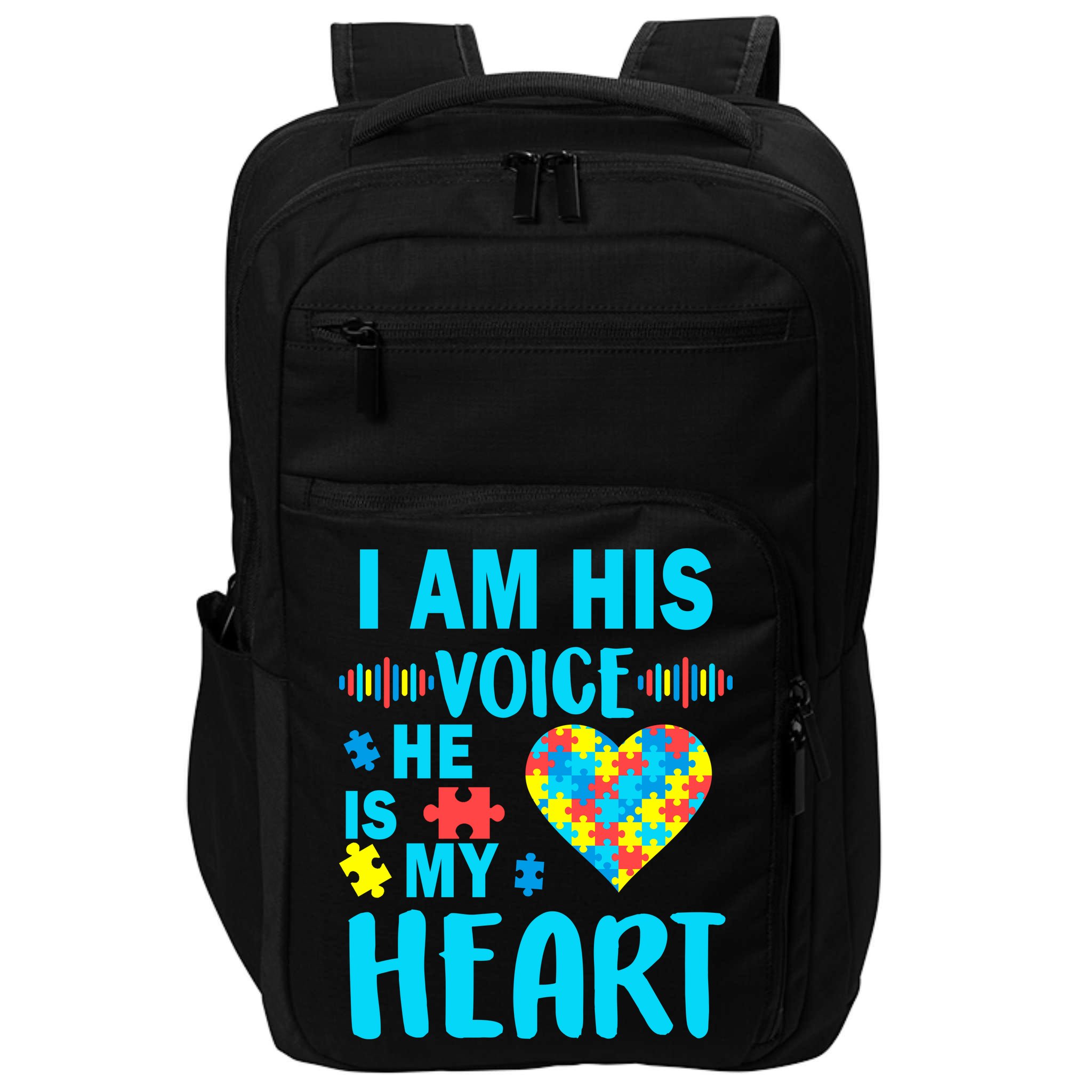 Autism I Am His Voice He Is My Heart Impact Tech Backpack