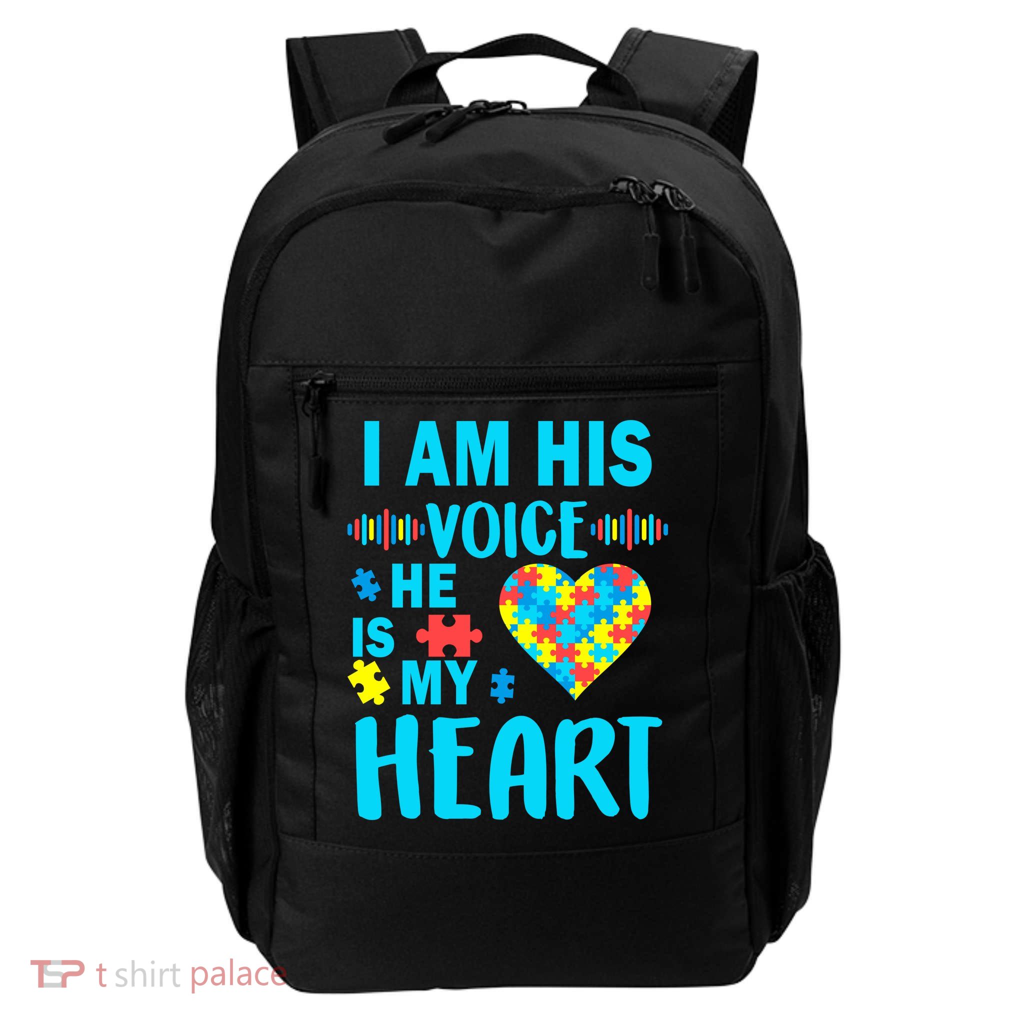Autism I Am His Voice He Is My Heart Daily Commute Backpack