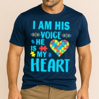 Autism I Am His Voice He Is My Heart Cooling Performance Crew T-Shirt