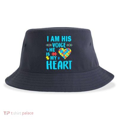 Autism I Am His Voice He Is My Heart Sustainable Bucket Hat