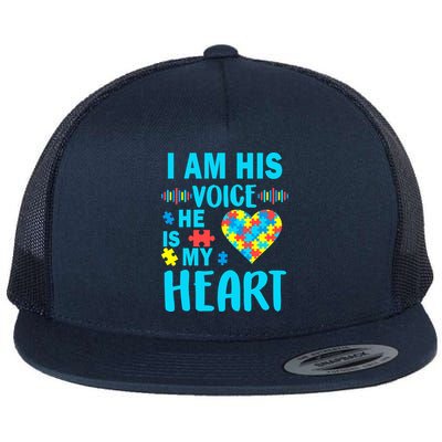 Autism I Am His Voice He Is My Heart Flatbill Hat