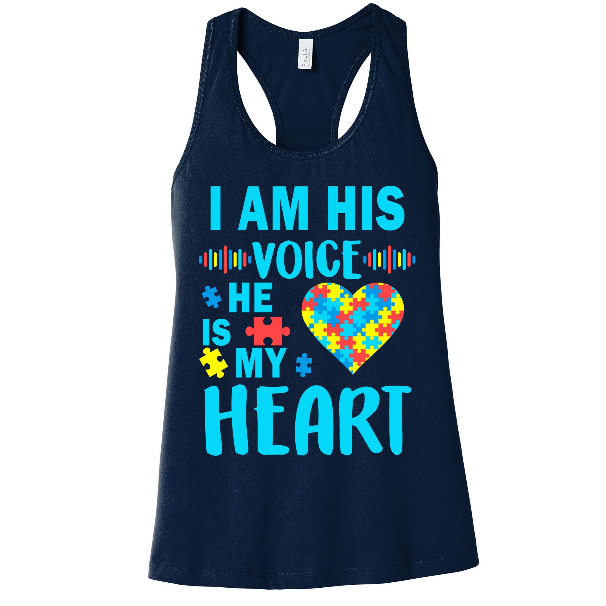 Autism I Am His Voice He Is My Heart Womens Tank Top