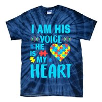 Autism I Am His Voice He Is My Heart Tie-Dye T-Shirt