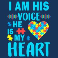 Autism I Am His Voice He Is My Heart Tie-Dye T-Shirt