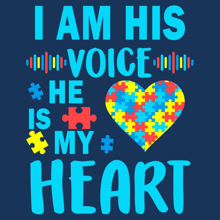 Autism I Am His Voice He Is My Heart Tie-Dye T-Shirt