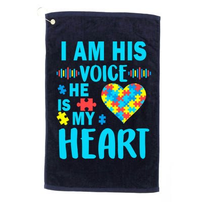 Autism I Am His Voice He Is My Heart Golf Towel