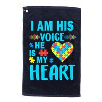 Autism I Am His Voice He Is My Heart Golf Towel