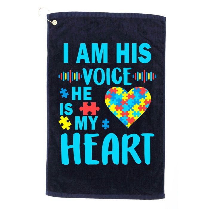 Autism I Am His Voice He Is My Heart Golf Towel