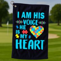 Autism I Am His Voice He Is My Heart Golf Towel