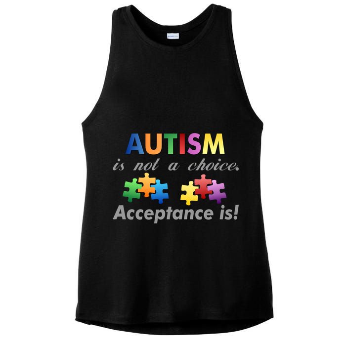 Autism I Not A Choice Acceptance Is Ladies PosiCharge Tri-Blend Wicking Tank