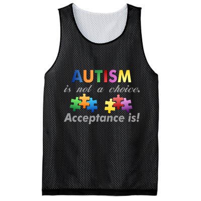 Autism I Not A Choice Acceptance Is Mesh Reversible Basketball Jersey Tank