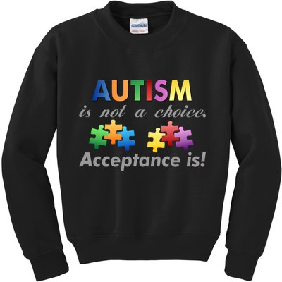 Autism I Not A Choice Acceptance Is Kids Sweatshirt