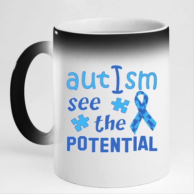 Autism I See The Potential 11oz Black Color Changing Mug