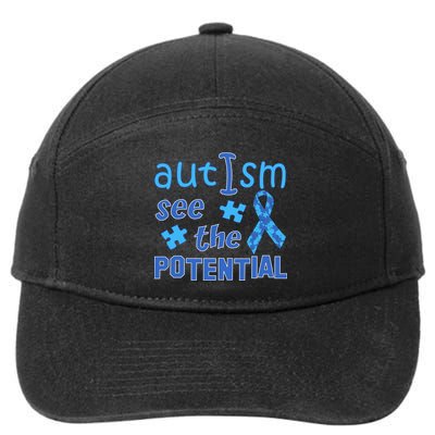 Autism I See The Potential 7-Panel Snapback Hat
