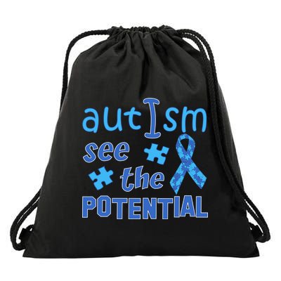 Autism I See The Potential Drawstring Bag