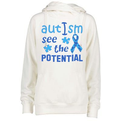 Autism I See The Potential Womens Funnel Neck Pullover Hood