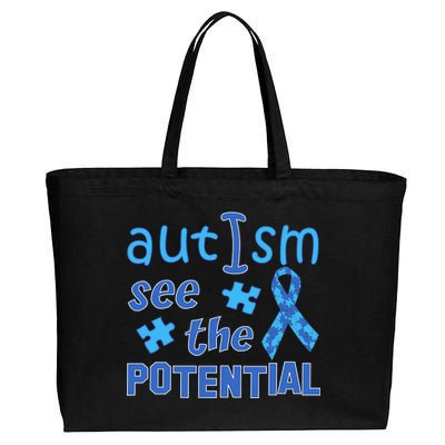 Autism I See The Potential Cotton Canvas Jumbo Tote