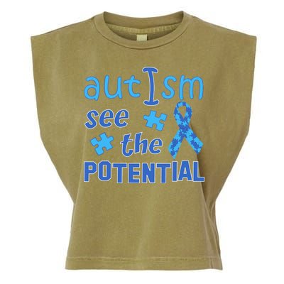 Autism I See The Potential Garment-Dyed Women's Muscle Tee